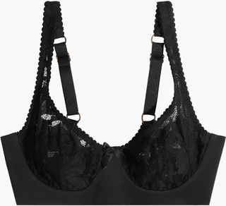 Audrey stretch-lace and jersey underwired bra