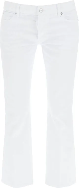 Bell Bottom Jeans In White Bull Denim