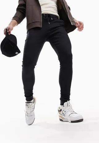 ASOS DESIGN skinny sweatpants in black