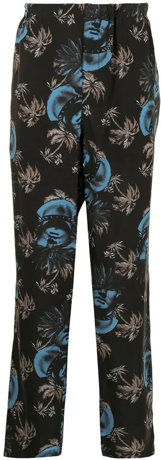 Printed Straight-Leg Trousers