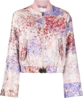Floral-Print Bomber Jacket