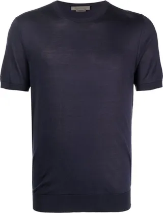 short-sleeve silk T-shirt