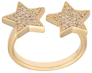 'Stasia' diamond double star ring