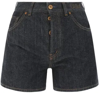 Chloé High Waist Buttoned Denim Shorts