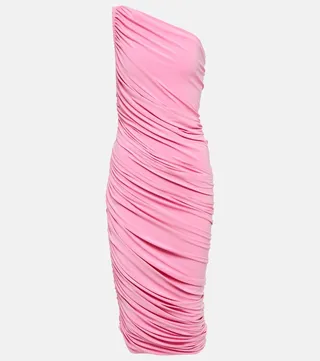 Diana ruched one-shoulder midi dress