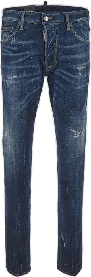 Dsquared2 Logo Patch Distressed Jeans