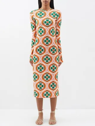 Miranda Printed Jersey Midi Dress