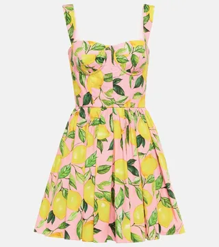 Printed cotton minidress