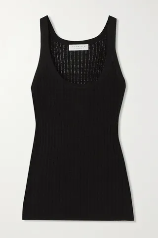 Gabriela Hearst - Nevin Pointelle-knit Cashmere And Silk-blend Tank - Black