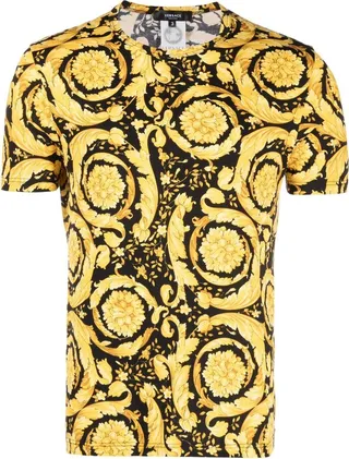 baroque-print crew neck T-shirt