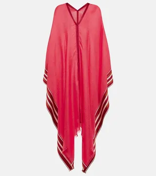 The Suitcase Stripe silk and cashmere cape