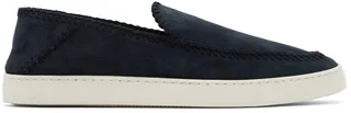 Giorgio Armani Blue Suede Slip-On Sneakers