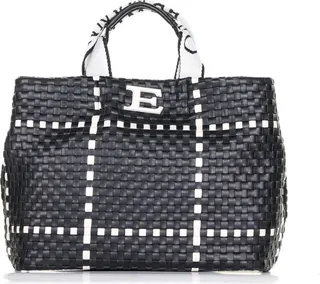 Shopping Bag With Contrasting Weave