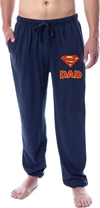DC Comics Mens' Superman Character Father's Day Sleep Jogger Pajama Pants (XL) Blue