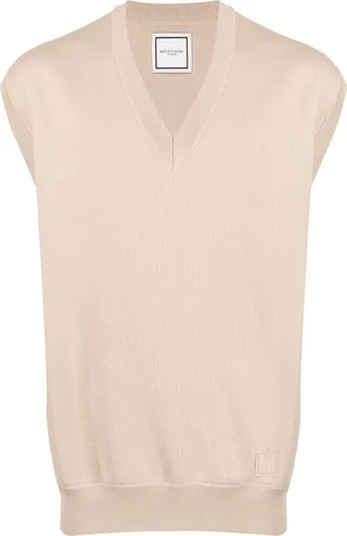V-neck knit vest