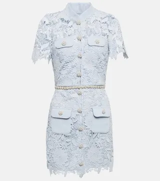 Embellished lace minidress