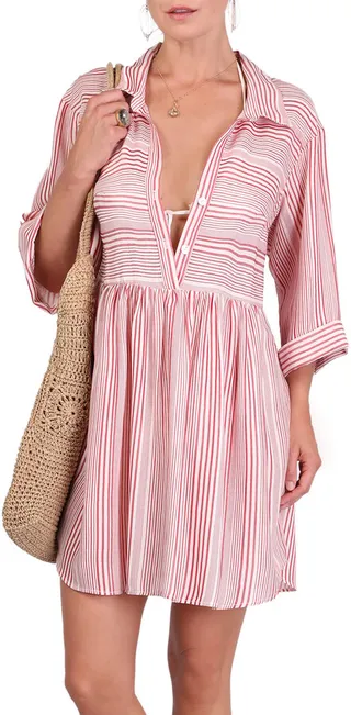 Georgina Nantucket Striped Mini Coverup Dress