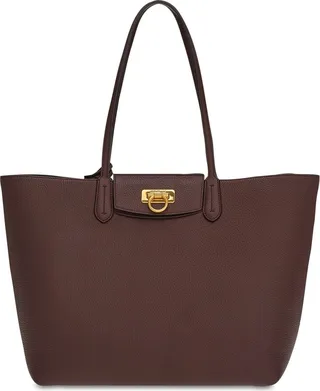 Travel leather tote bag
