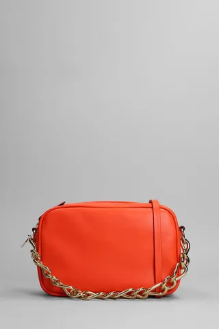 Shoulder Bag In Orange Leather