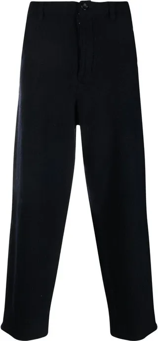 Textured Four-Pocket Straight Trousers
