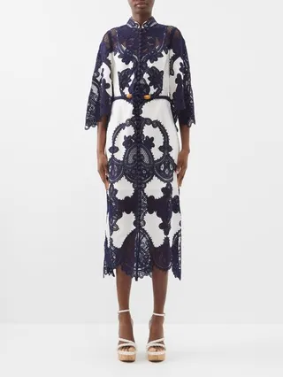 Tiggy Lace And Linen Shirt Dress
