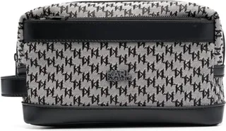 Monogram-Pattern Cotton Wash Bag