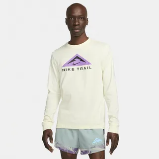 Nike Men's Dri-FIT Long-Sleeve Trail Running Crew in White