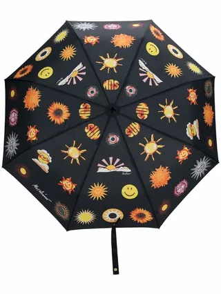 Graphic-Print Foldable Umbrella