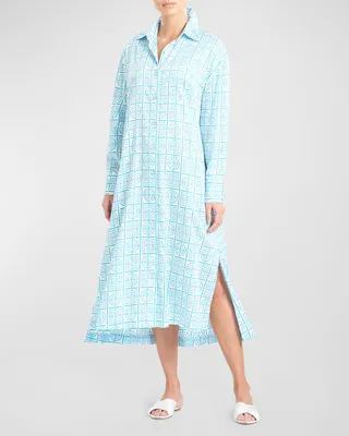Infinity Button-Down Sateen Caftan