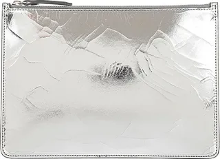 Maison Margiela Crinkled-Detail Zip Clutch Bag