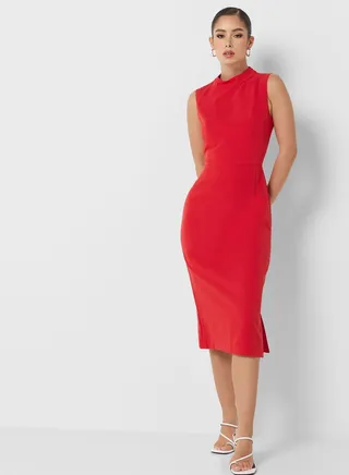 High Neck Knitted Dress
