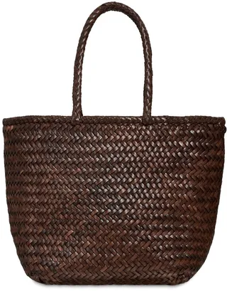 Grace Small woven leather basket bag