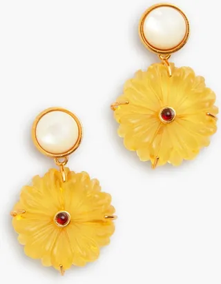 Golden Eye Flower Earrings