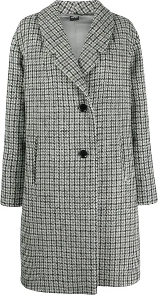 Check-Print Wool Coat