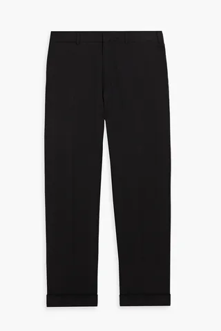 Slim-fit wool-twill pants