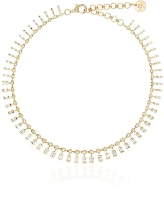 18kt Yellow Gold And Diamond Dot Dash Necklace