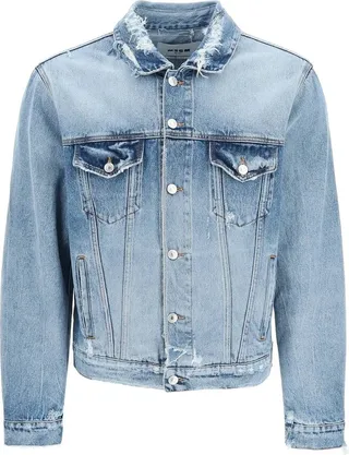 MSGM Distressed Denim Jacket