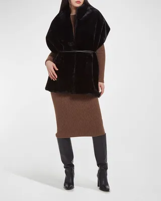 Aretha Vegan Leather Faux Fur Wrap