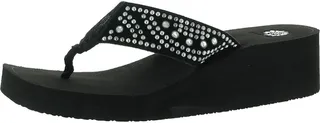 Trixy Womens Leather Flip-flops Platform Sandals
