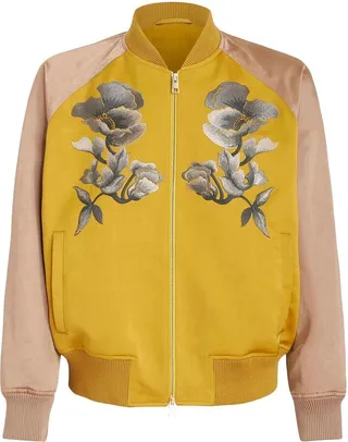 Floral-Print Bomber Jacket