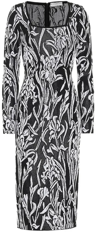 Iris jacquard midi dress