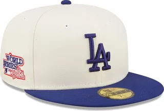 Men's New Era White and Royal Los Angeles Dodgers Cooperstown Collection 1981 World Series Chrome 59FIFTY Fitted Hat
