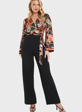 Floral Print Flared Jumpsuit