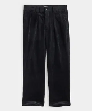 Italian Wide Wale Corduroy Officer Chino in Black