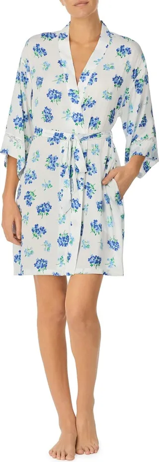 Floral Three Quarter Sleeve Wrap