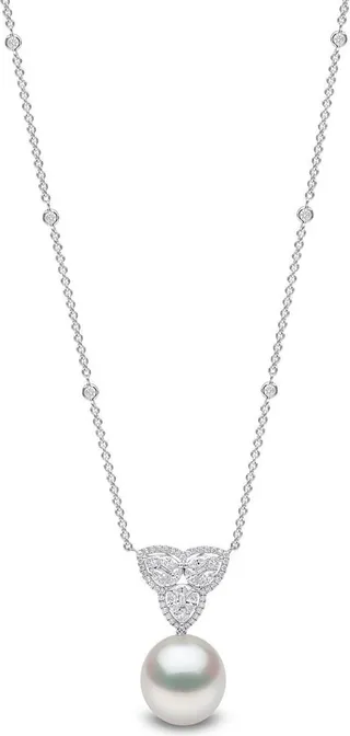 18kt white gold Starlight pearl and diamond necklace