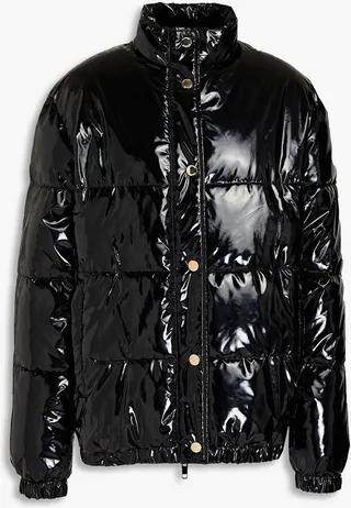 Quilted glossed shell jacket