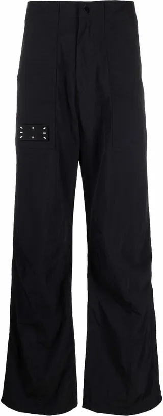 Straight-Leg Stitch-Detail Trousers