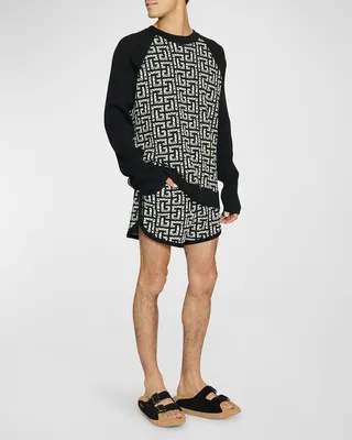 Men's Marble Monogram Knit Sweater