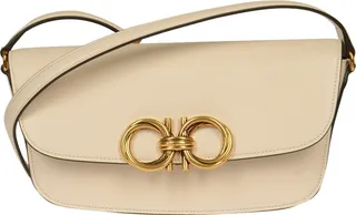 Double Gancini Flap Shoulder Bag